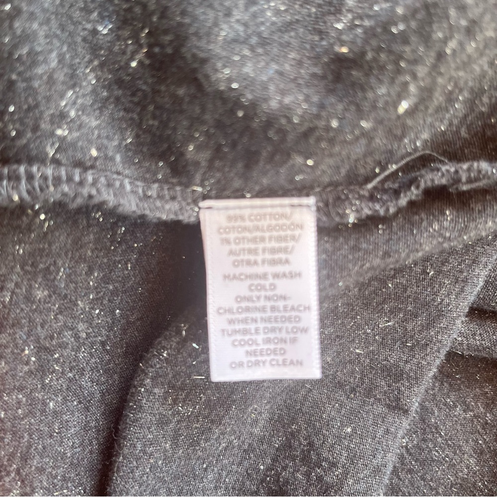 EUC Loft shimmer metallic charcoal off shoulder long blouson sleeve blouse top - Picture 7 of 7